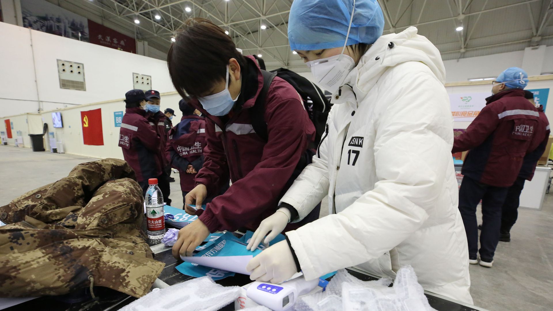 Staff members work at a cultural building