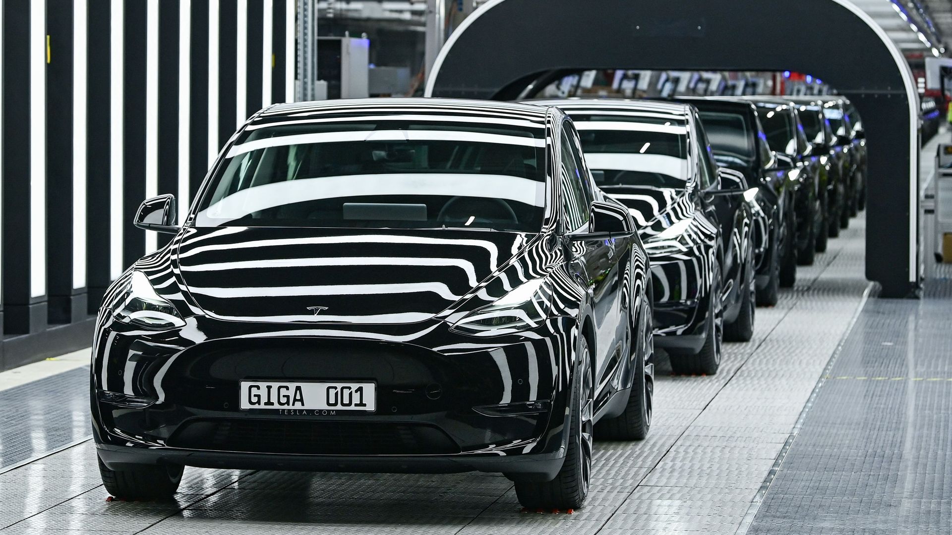 Tesla Model Y cars.