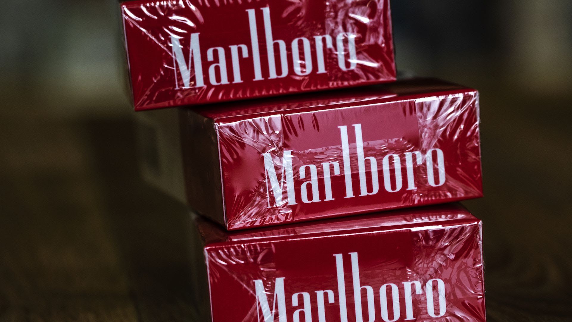Marlboro cigarettes staked on top of each other