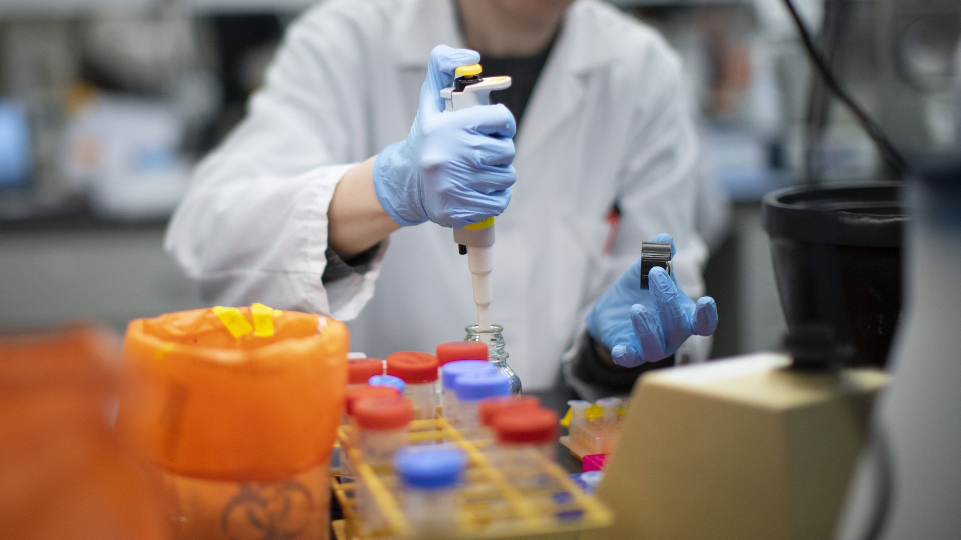 A lab runs coronavirus tests