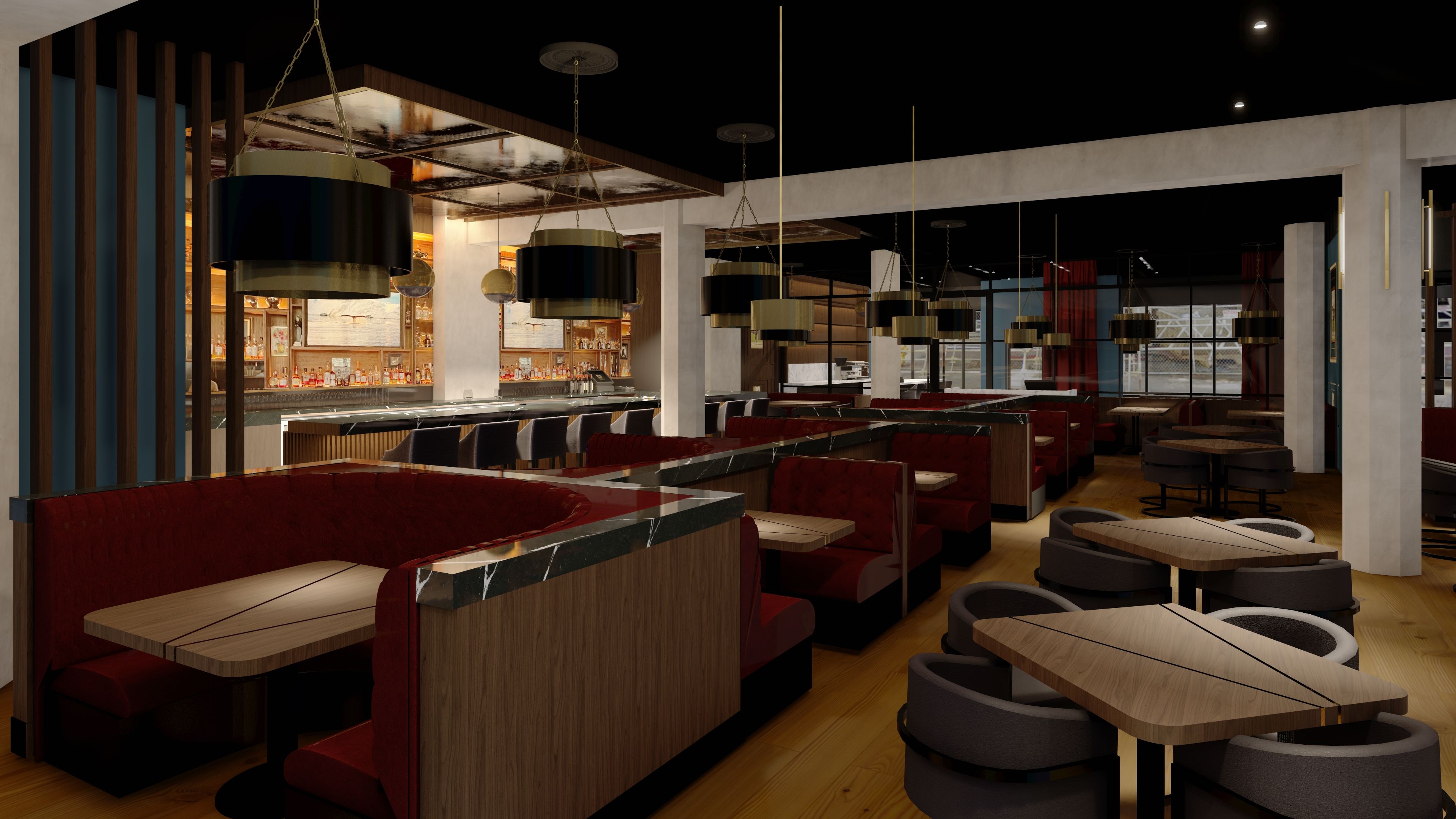 BAR ONE Lounge at The Stuward.  Rendering: Courtesy of Southwick Architecture + Interiors