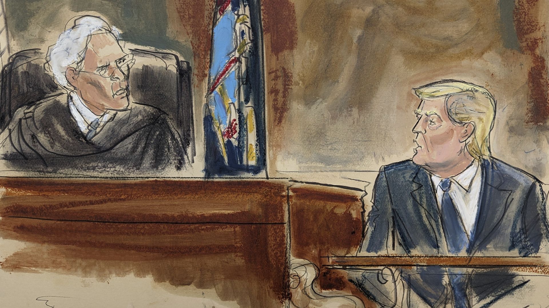 Judge Arthur Engoron questions former President Trump on the witness stand today. 