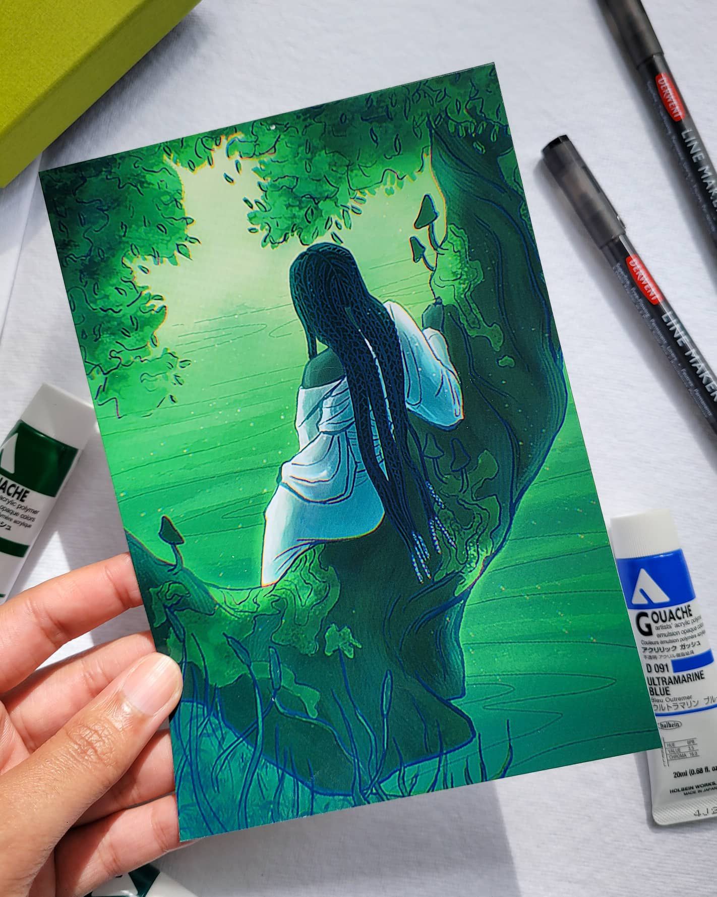 animation of a woman sitting in a tree