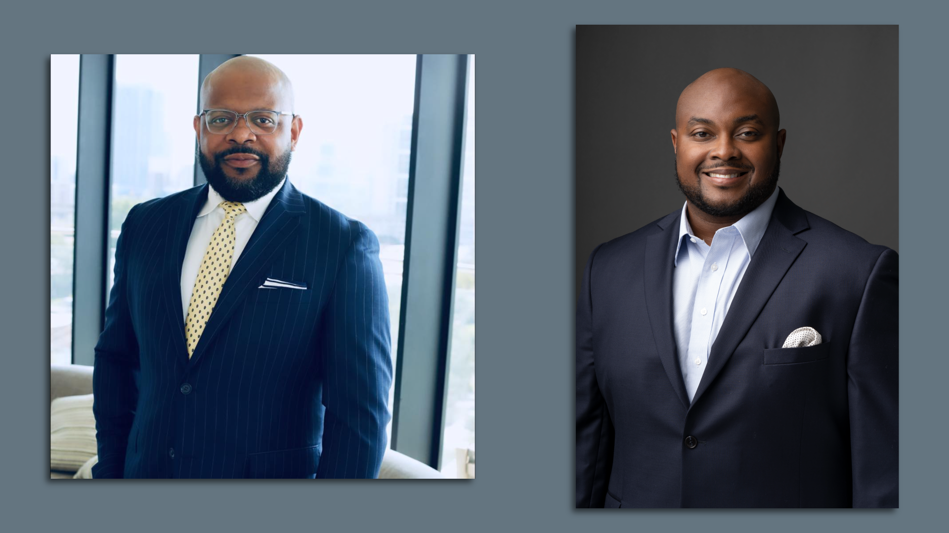 Two men in nice suits, looking dapper