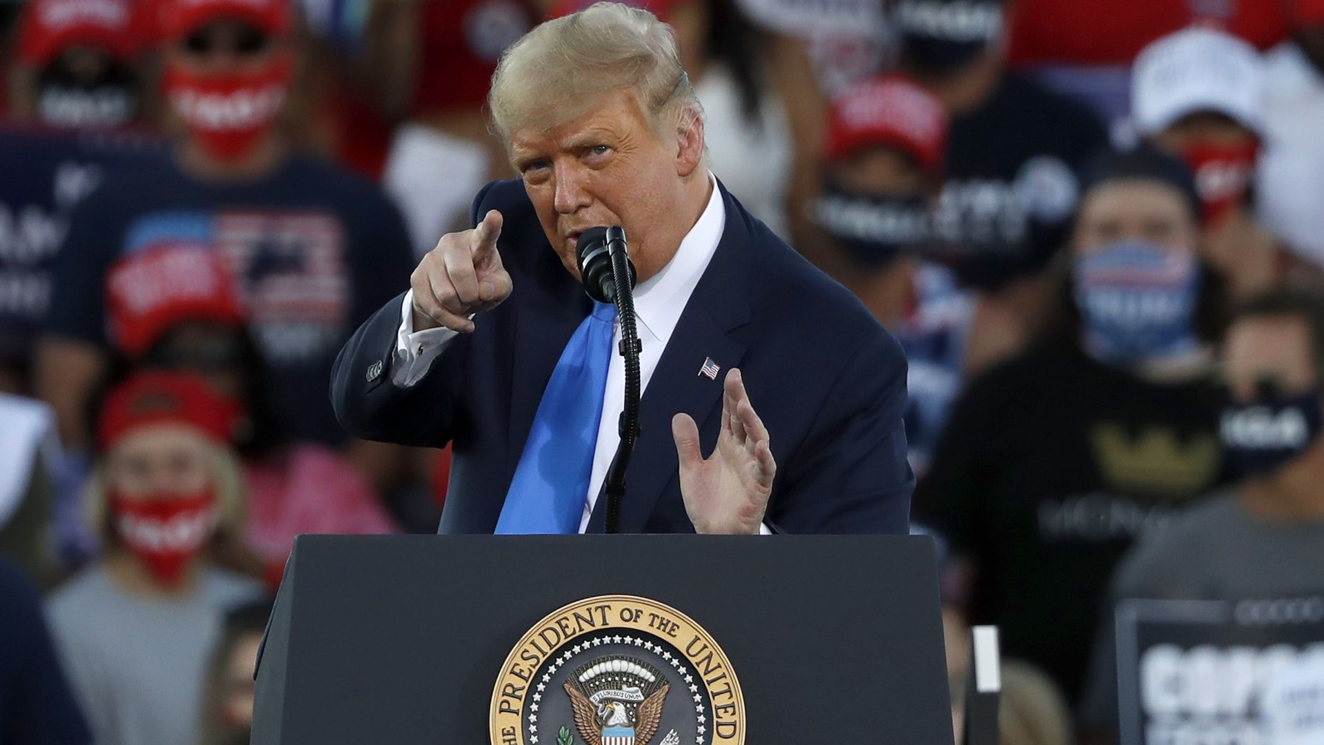 Donald Trump at a campaign rally in Las Vegas