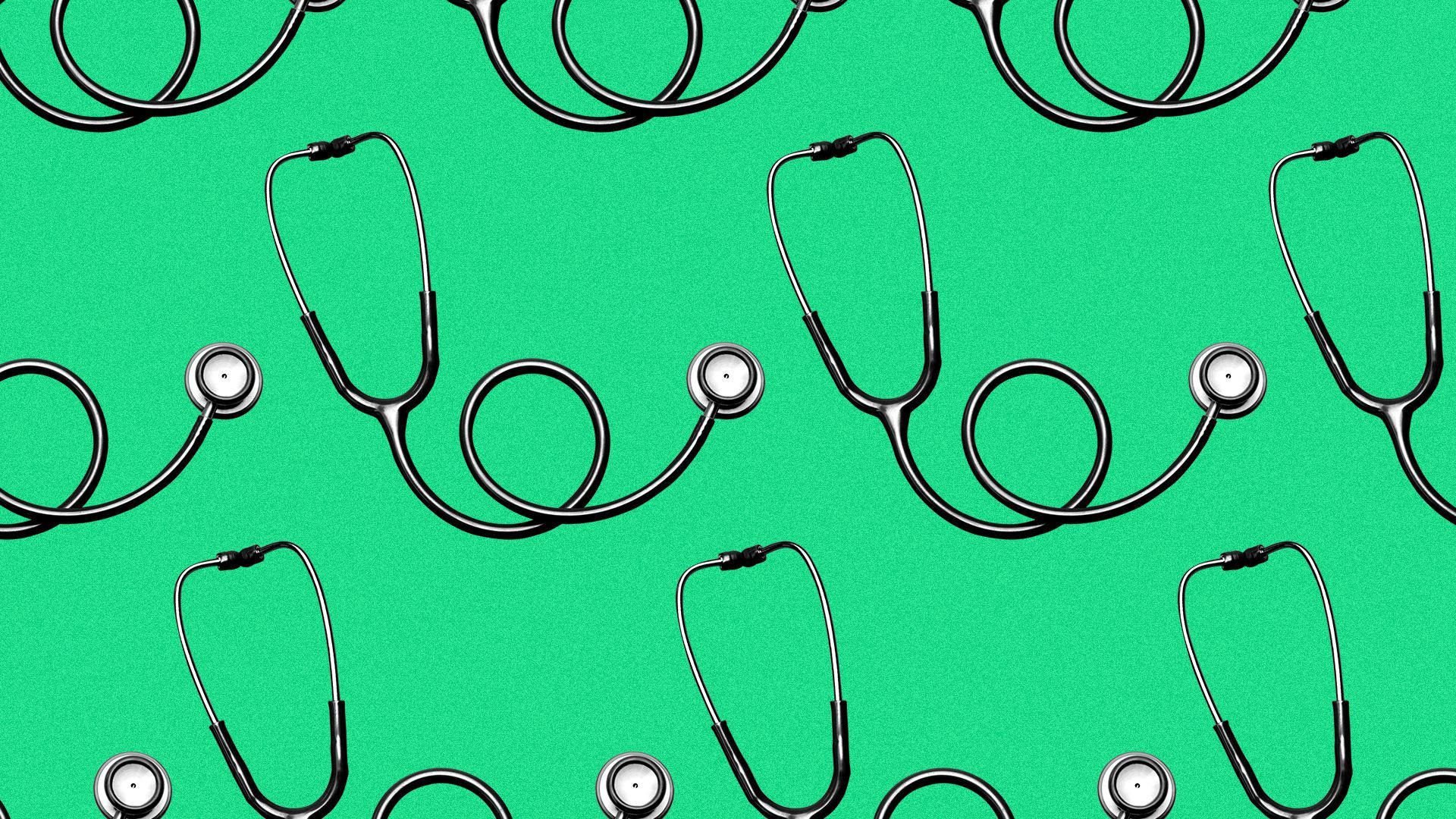 Illustration of a pattern of stethoscopes.