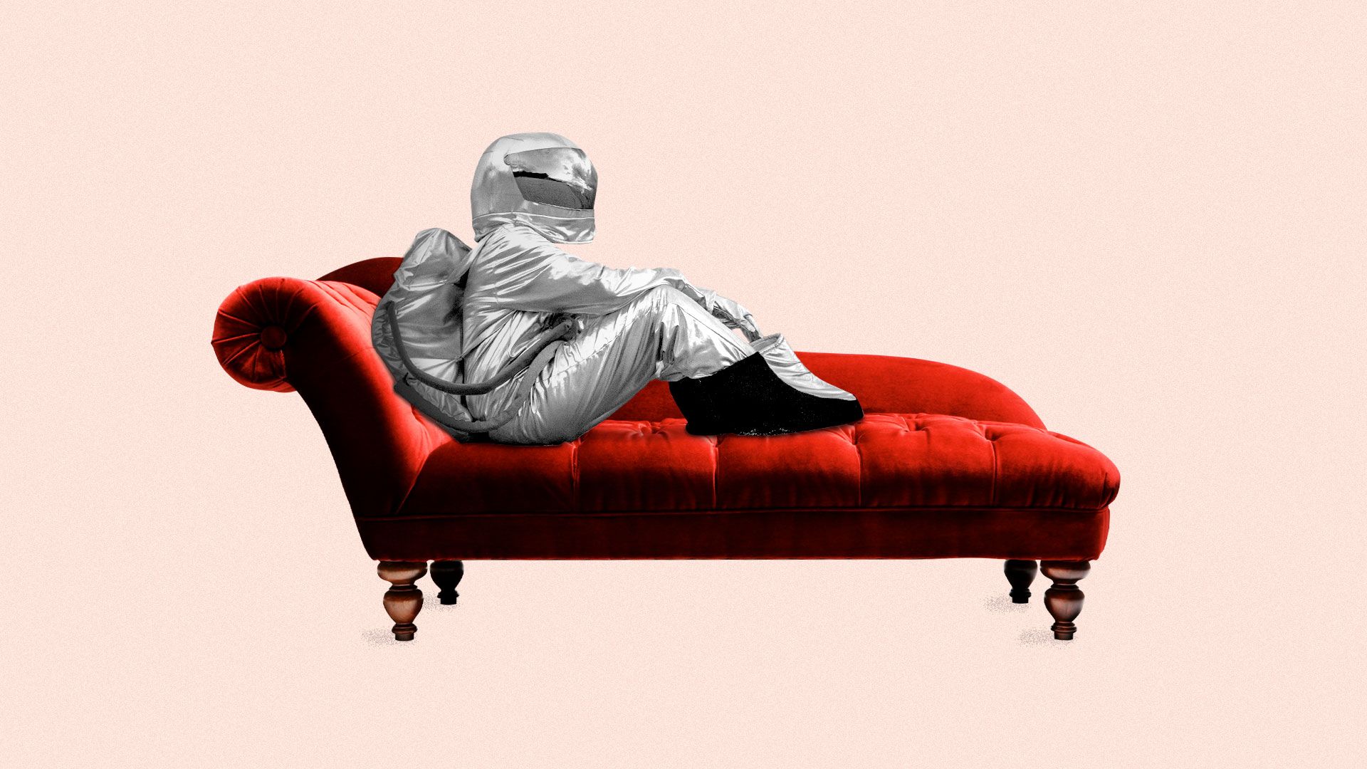 Illustration of an astronaut seated on a therapist couch.