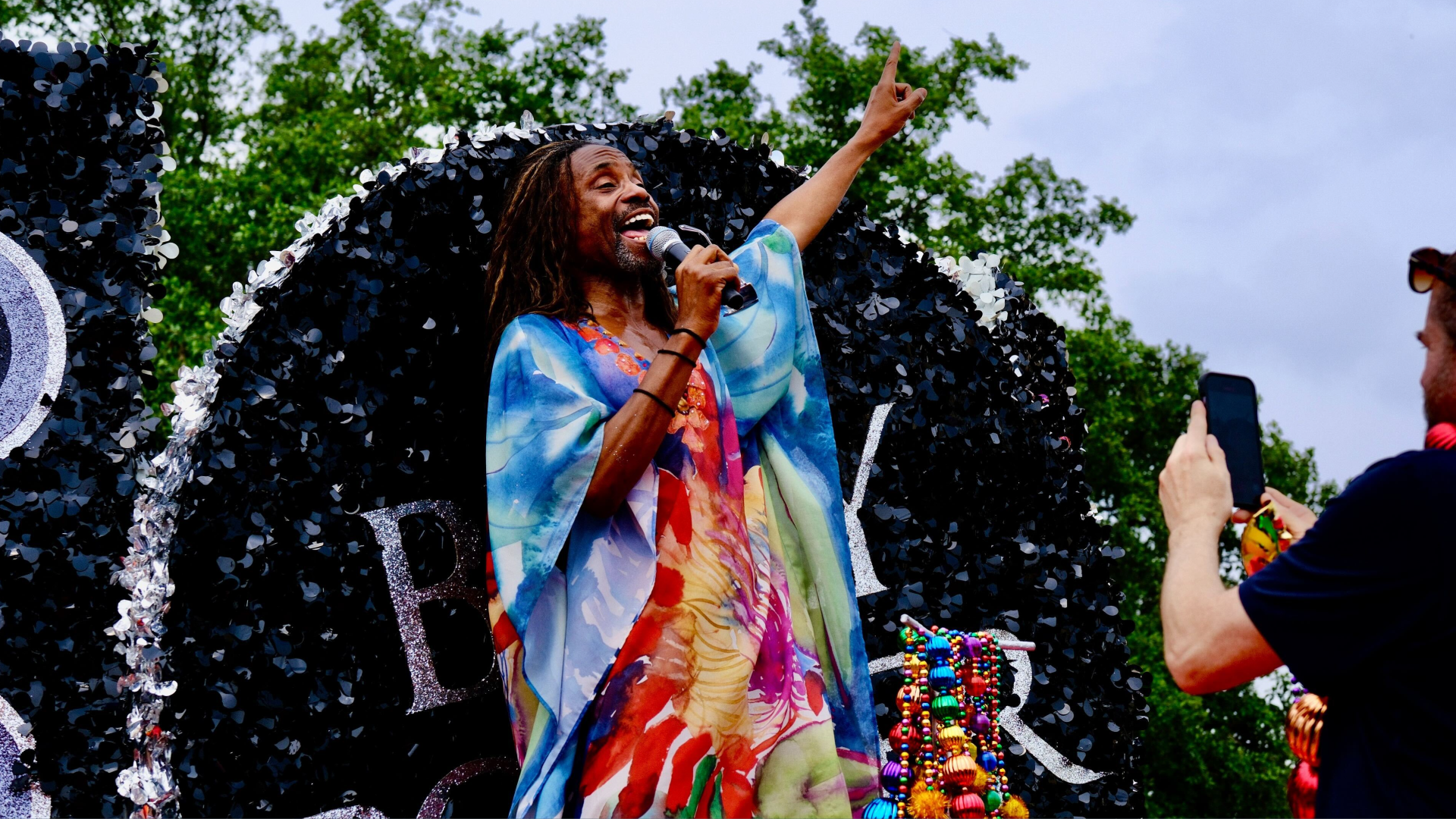 Billy Porter greets the crowd at the Dallas Pride Parade
