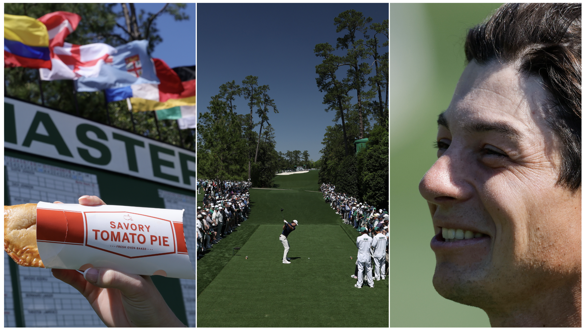 Three photos from the Masters tournament