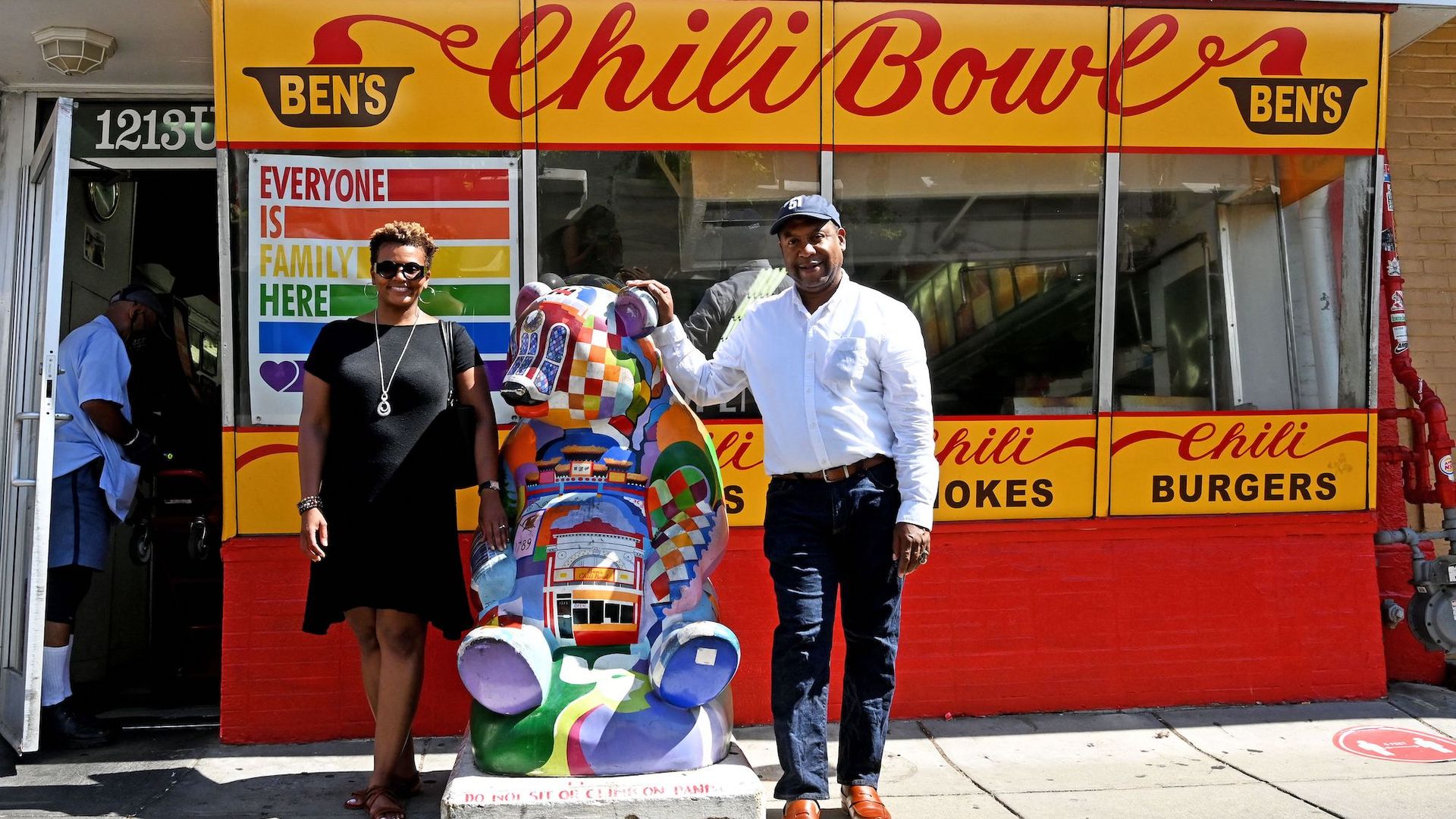 DMV Black Restaurant Week founders outside Ben's Chili Bowl. 