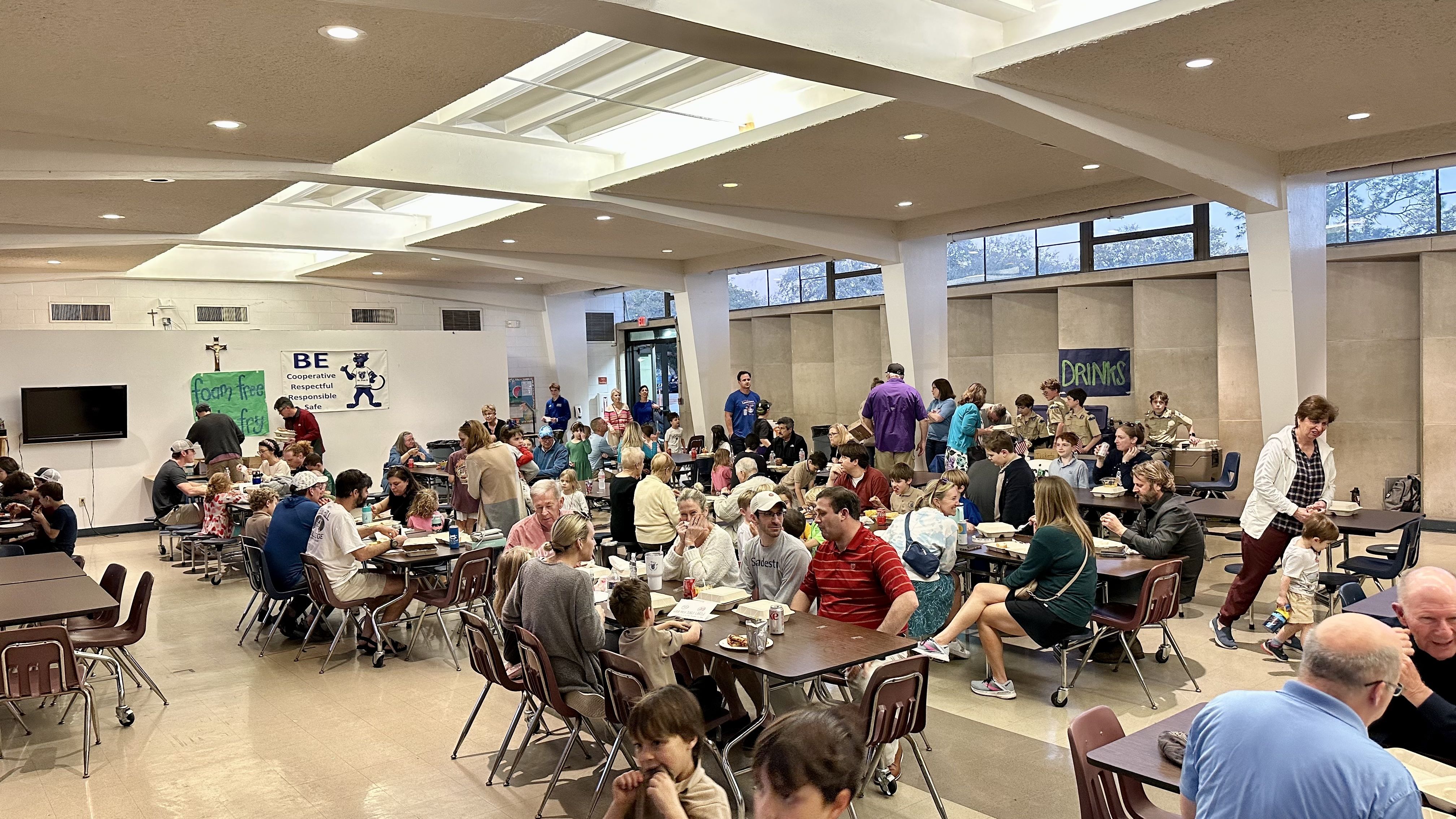 Photo shows the dining room at St. Pius X.
