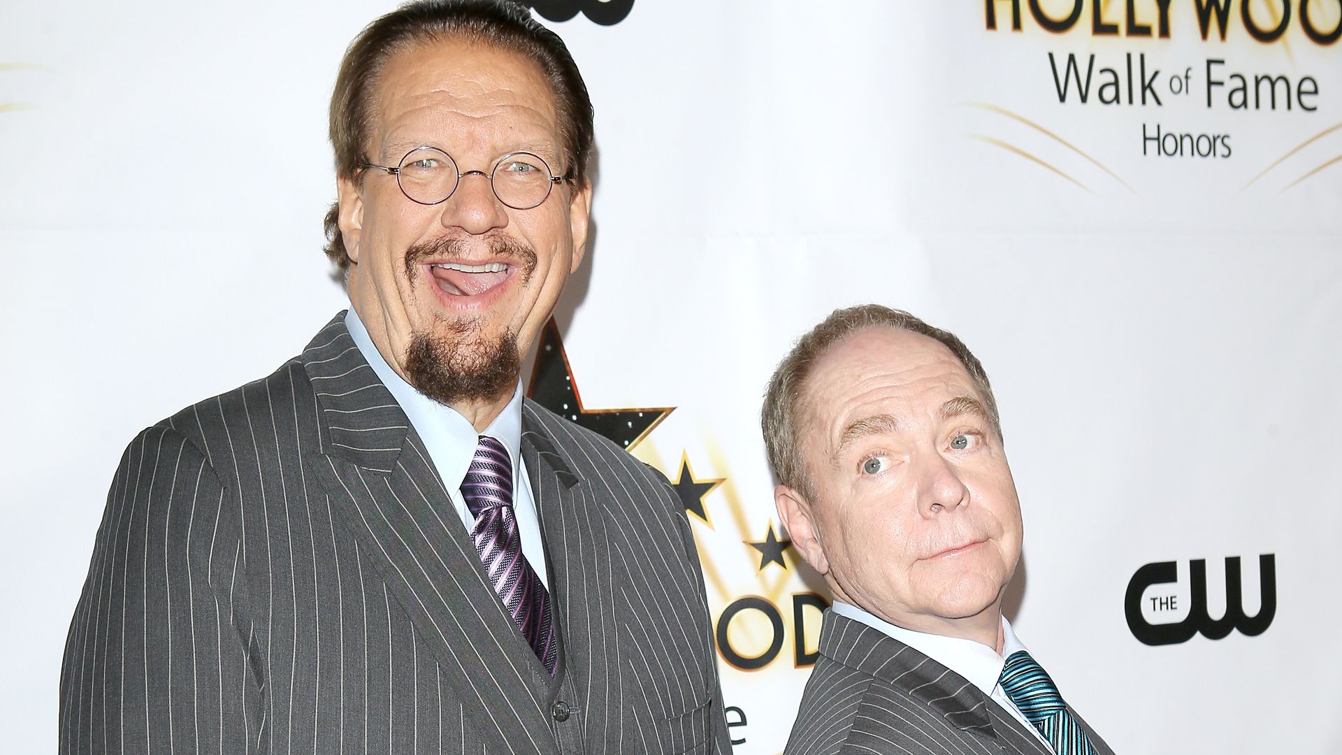 A photo of magicians Penn & Teller. 