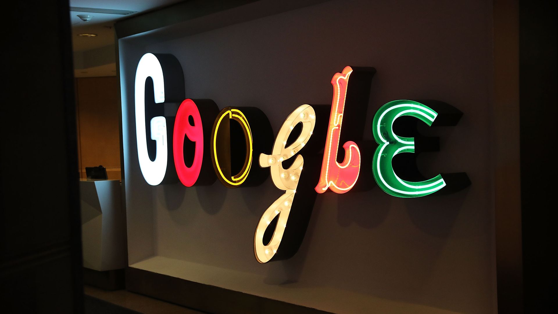 A Google logo sign