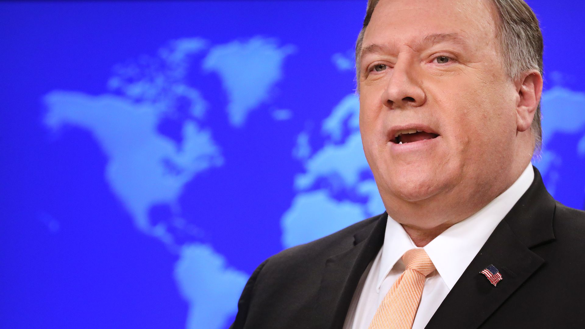 close up of mike pompeo at a podium