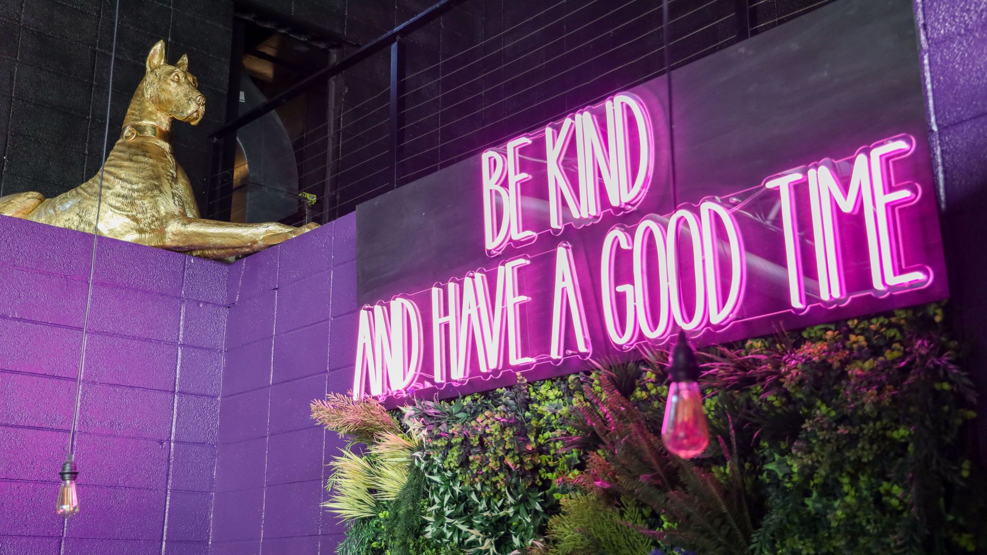 be kind and have a good time neon sign
