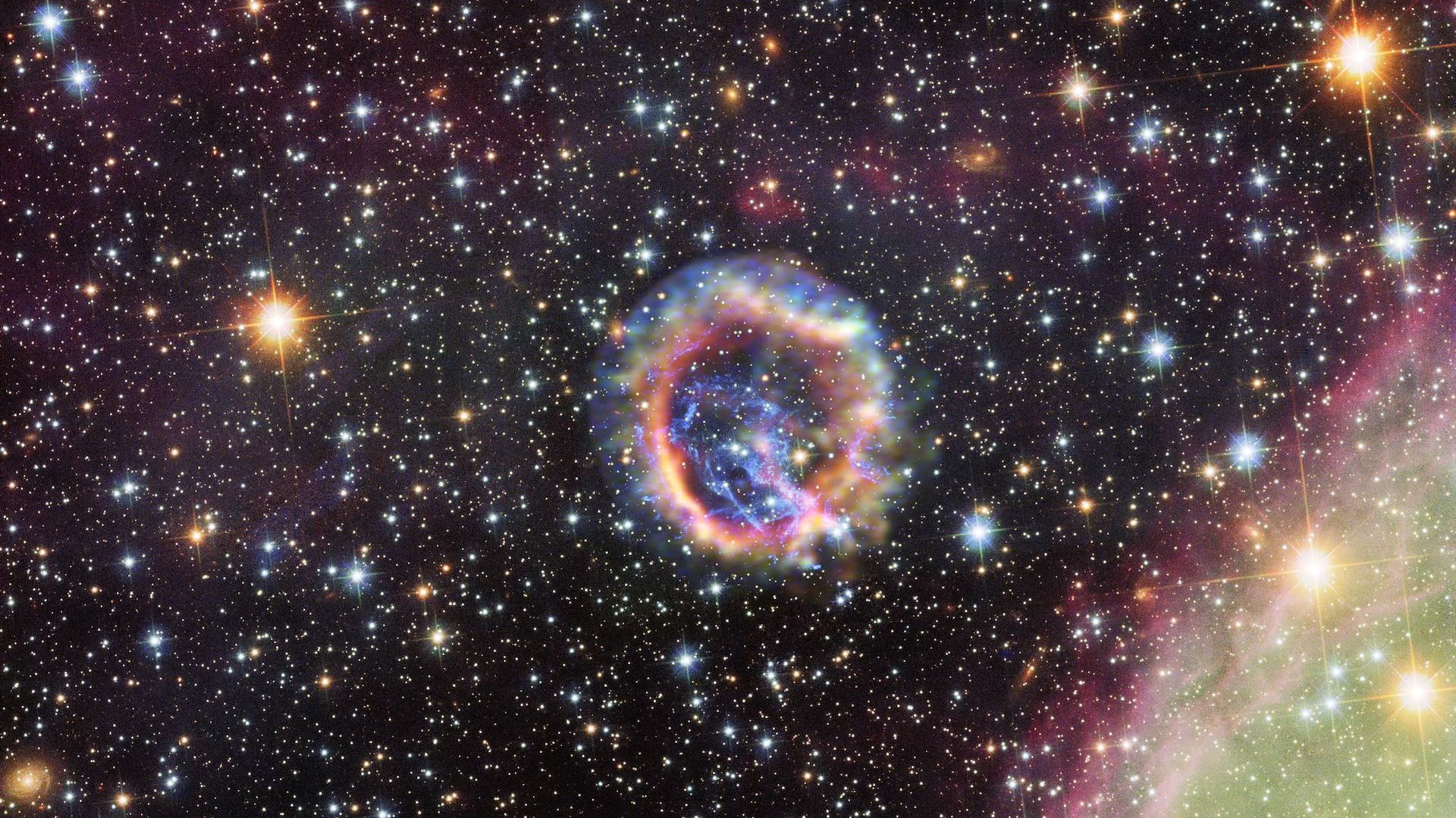 A photo of a supernova remnant in deep space