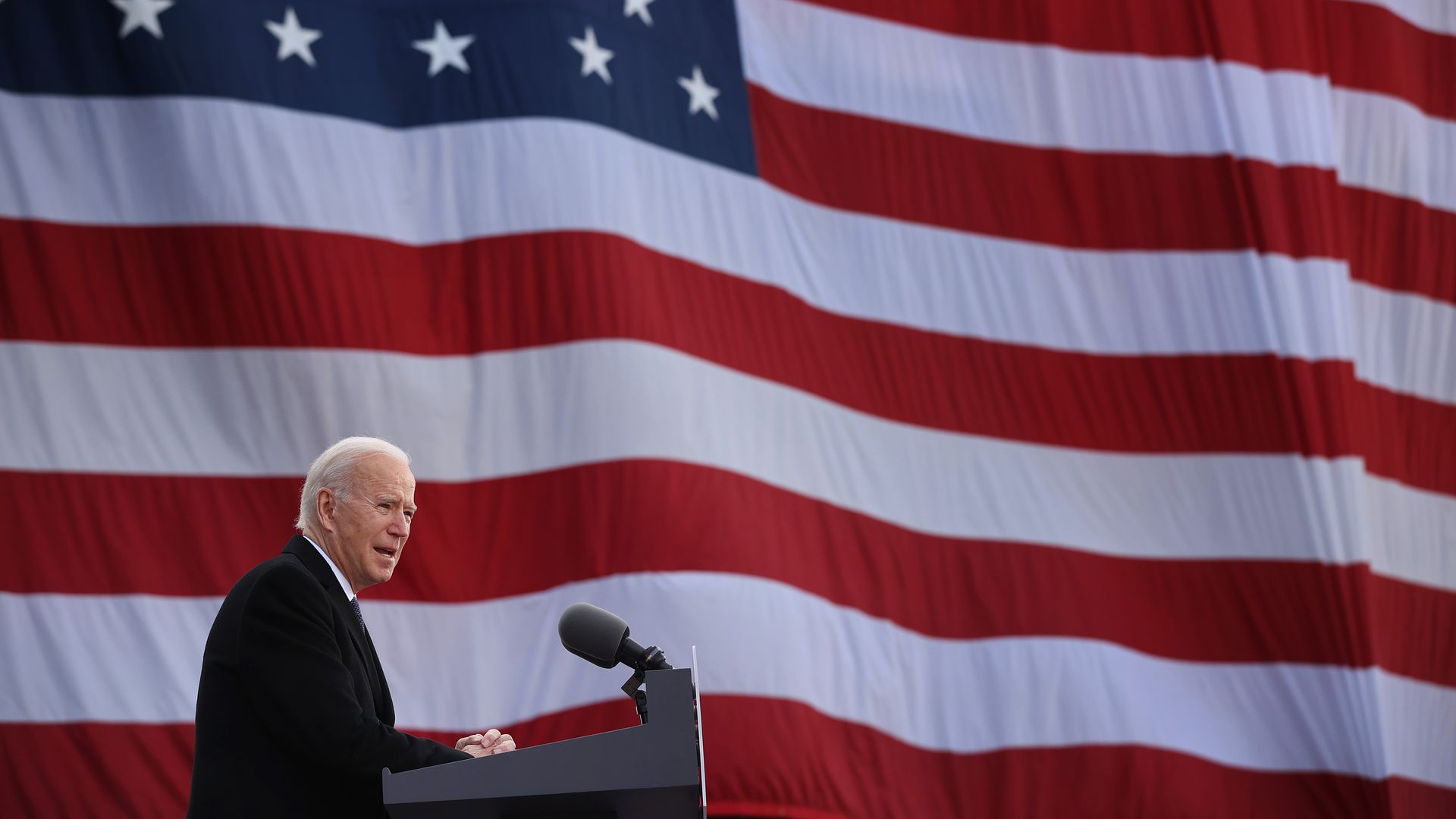 Biden speaking in New Castle, Delaware, on Jan. 19.