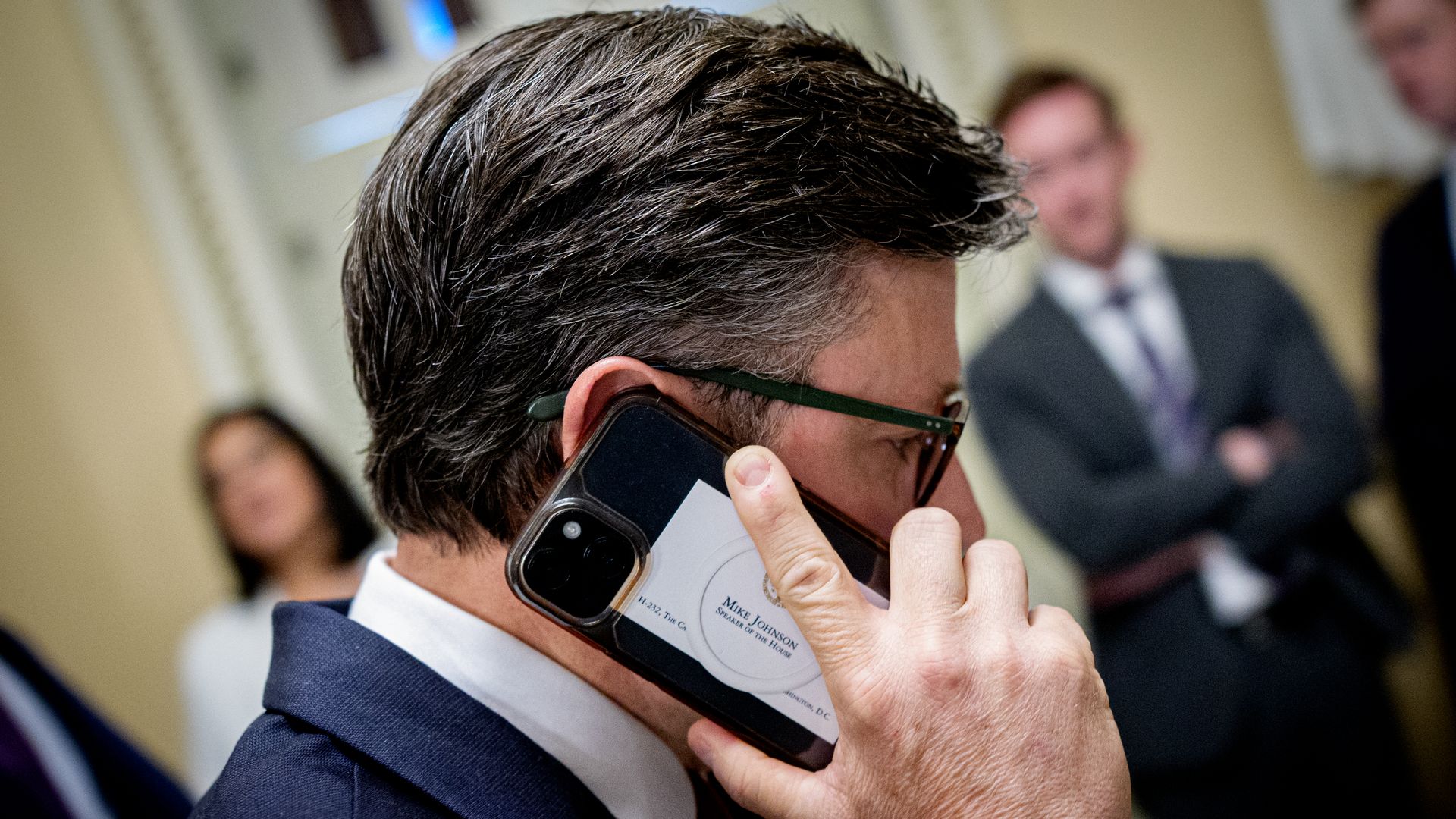 Speaker Mike Johnson (R-LA) walks to his office at the Capitol on July 02. Photo by Andrew Harnik/Getty Images