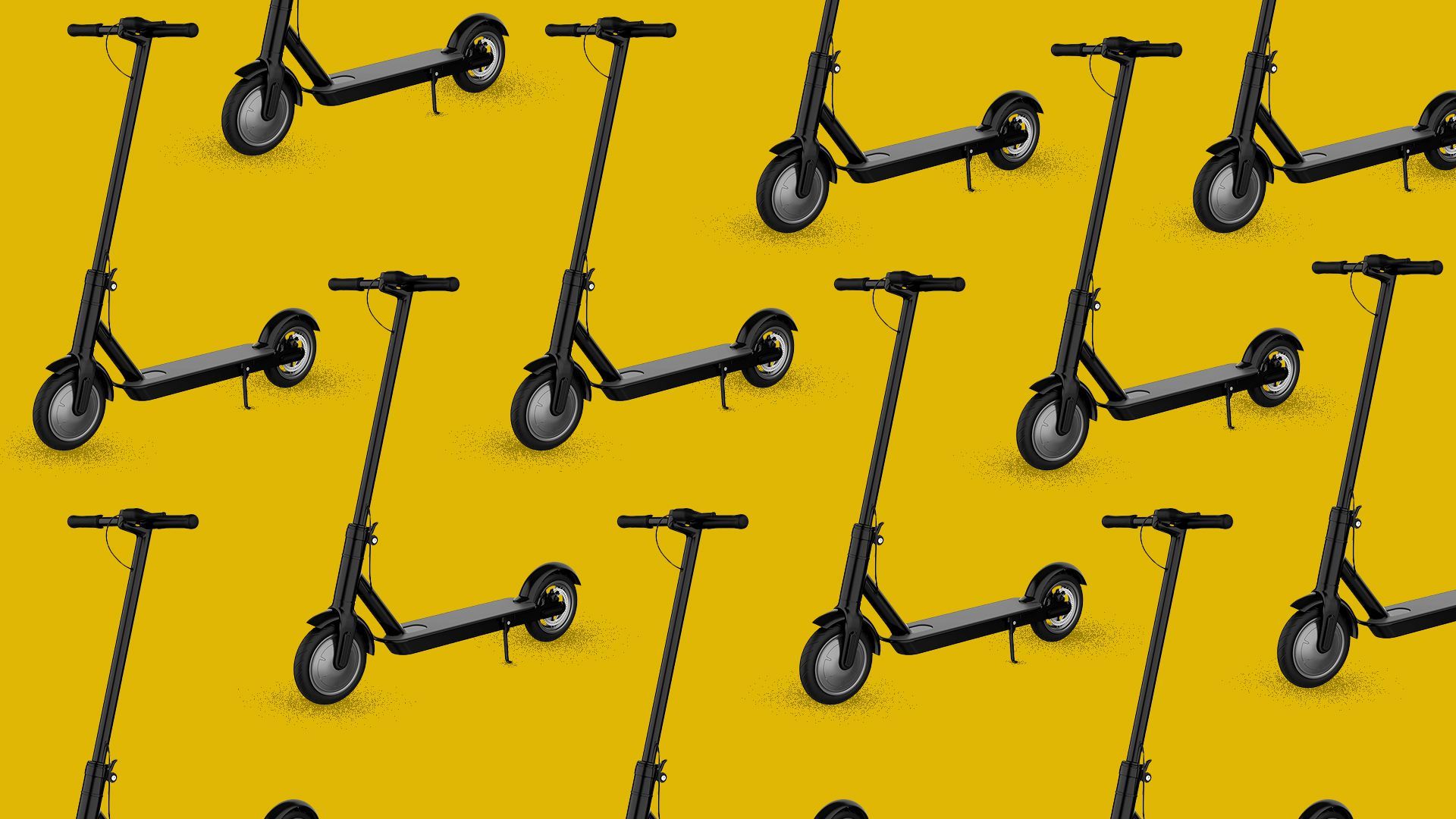Illustration of a pattern of scooters.