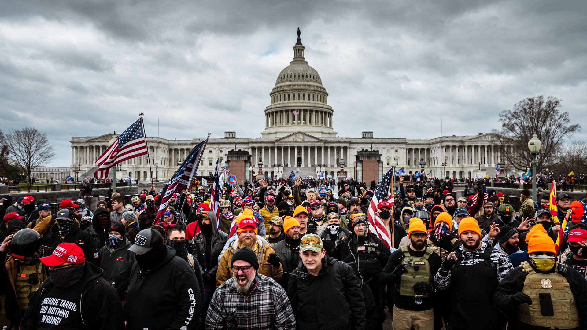 Pro-Trump protesters at the Capitol riot.