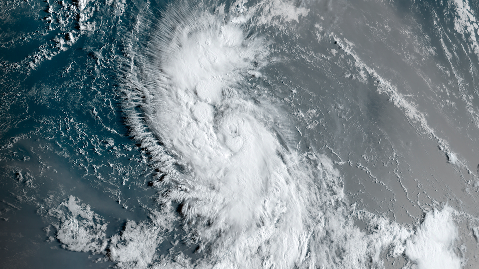 Satellite view of intensifying Tropical Storm Lee on Wednesday morning. 