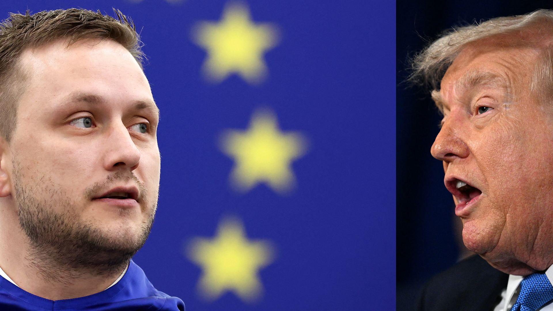 This combination of pictures created on January 6, 2026 shows Greenland's Head of Government Jens-Frederik Nielsen and US President Donald Trump