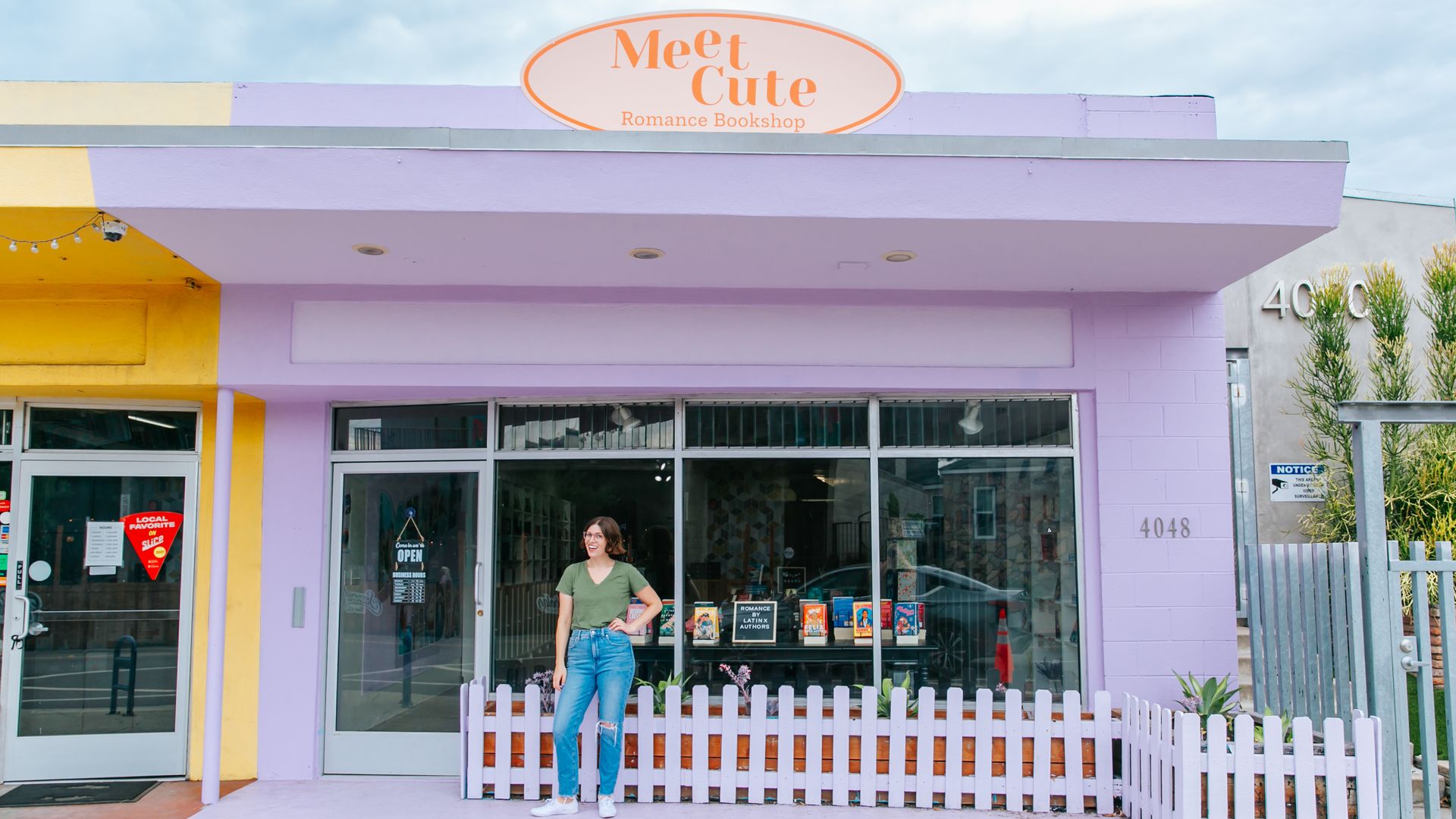 Meet Cute romance bookshop exterior