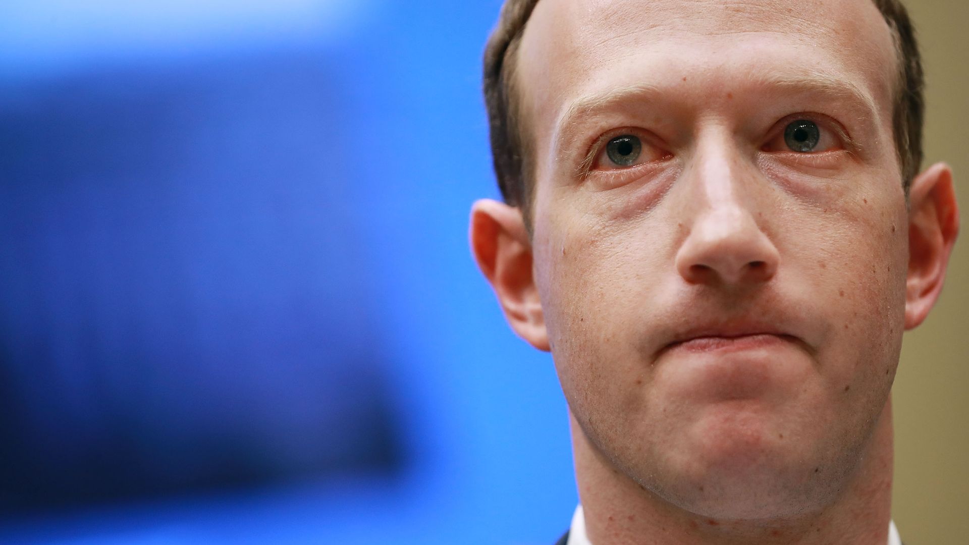 Mark Zuckerberg pursing his lips