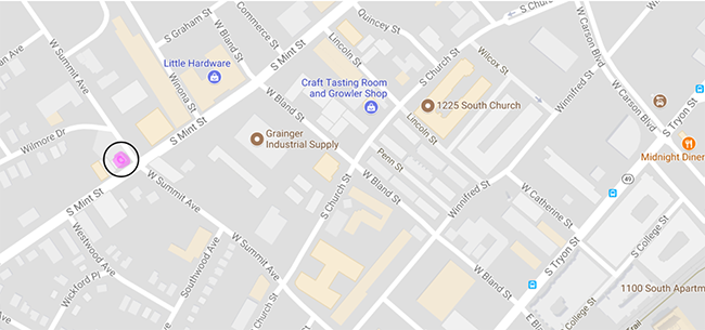 map-location-yume-bistro-charlotte-south-end