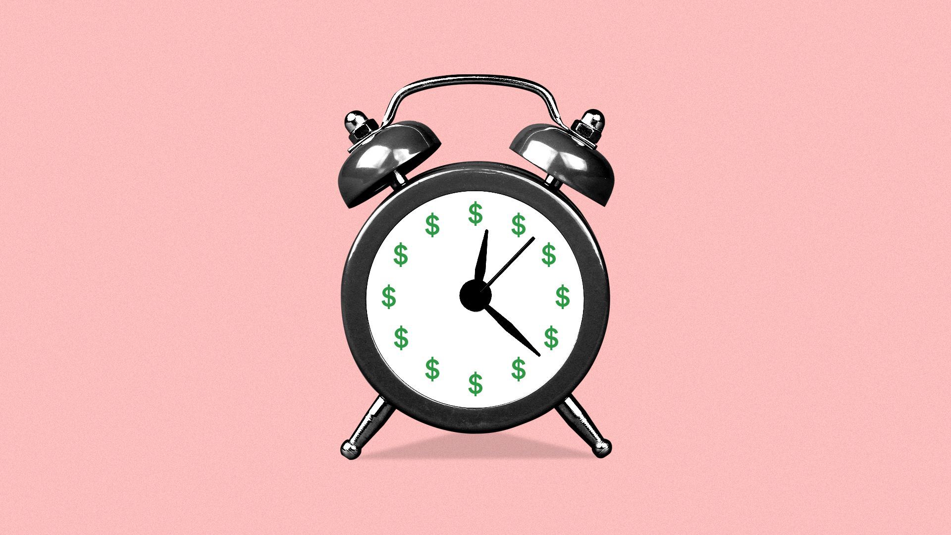 Illustration of a money alarm clock