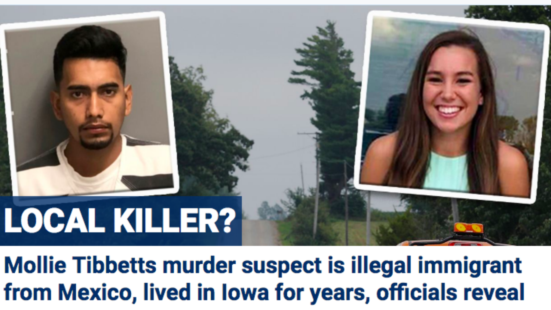 Mollie Tibbets and her alleged killer on Fox News