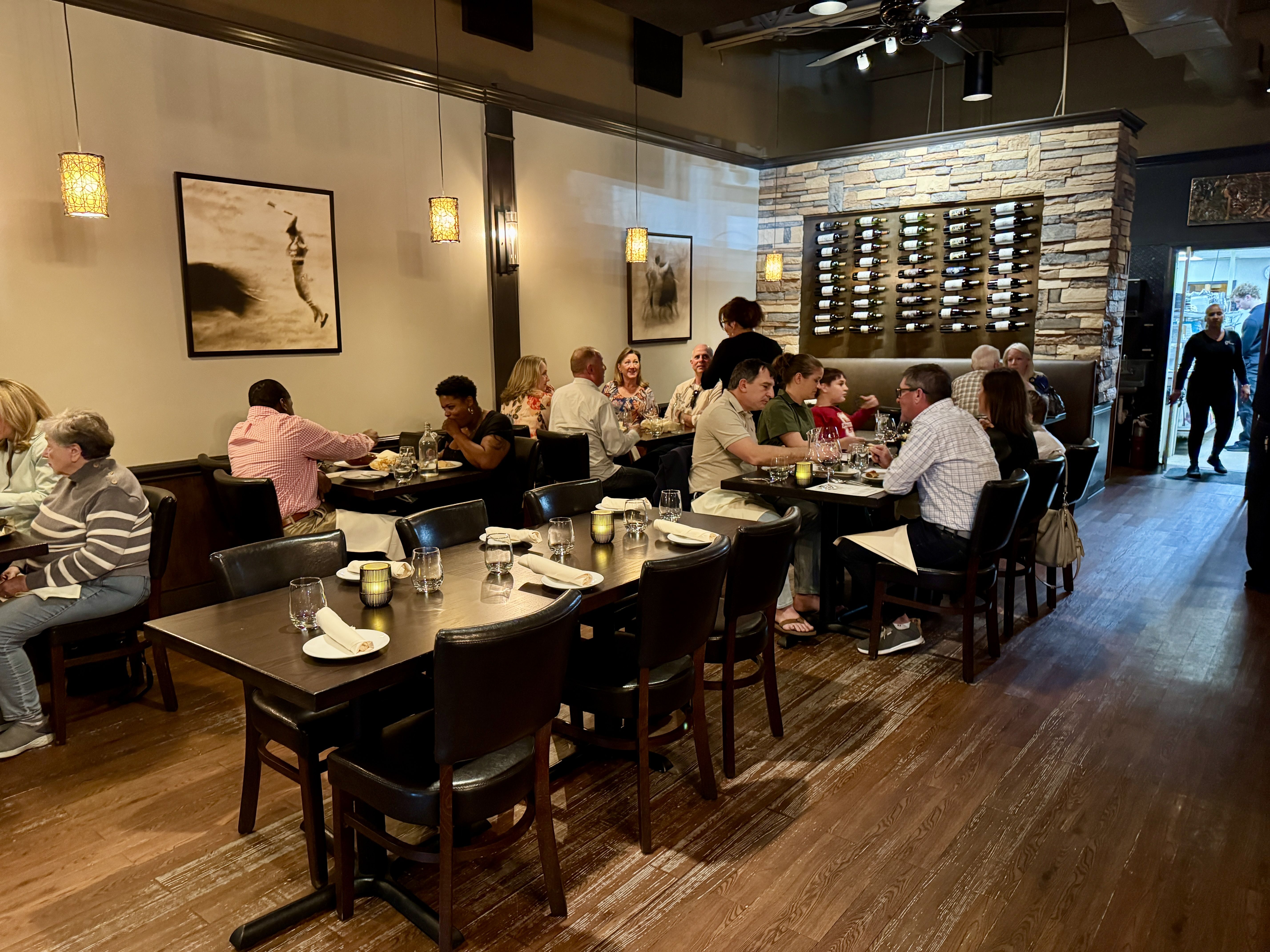 people sitting inside a restaurant