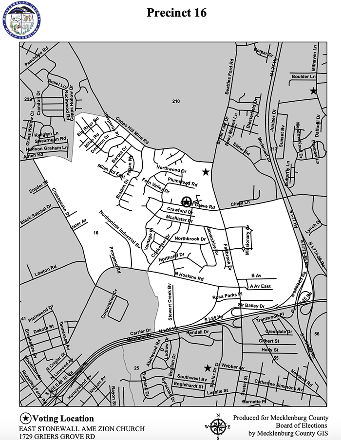 Precinct 16 Mecklenburg County election 2020
