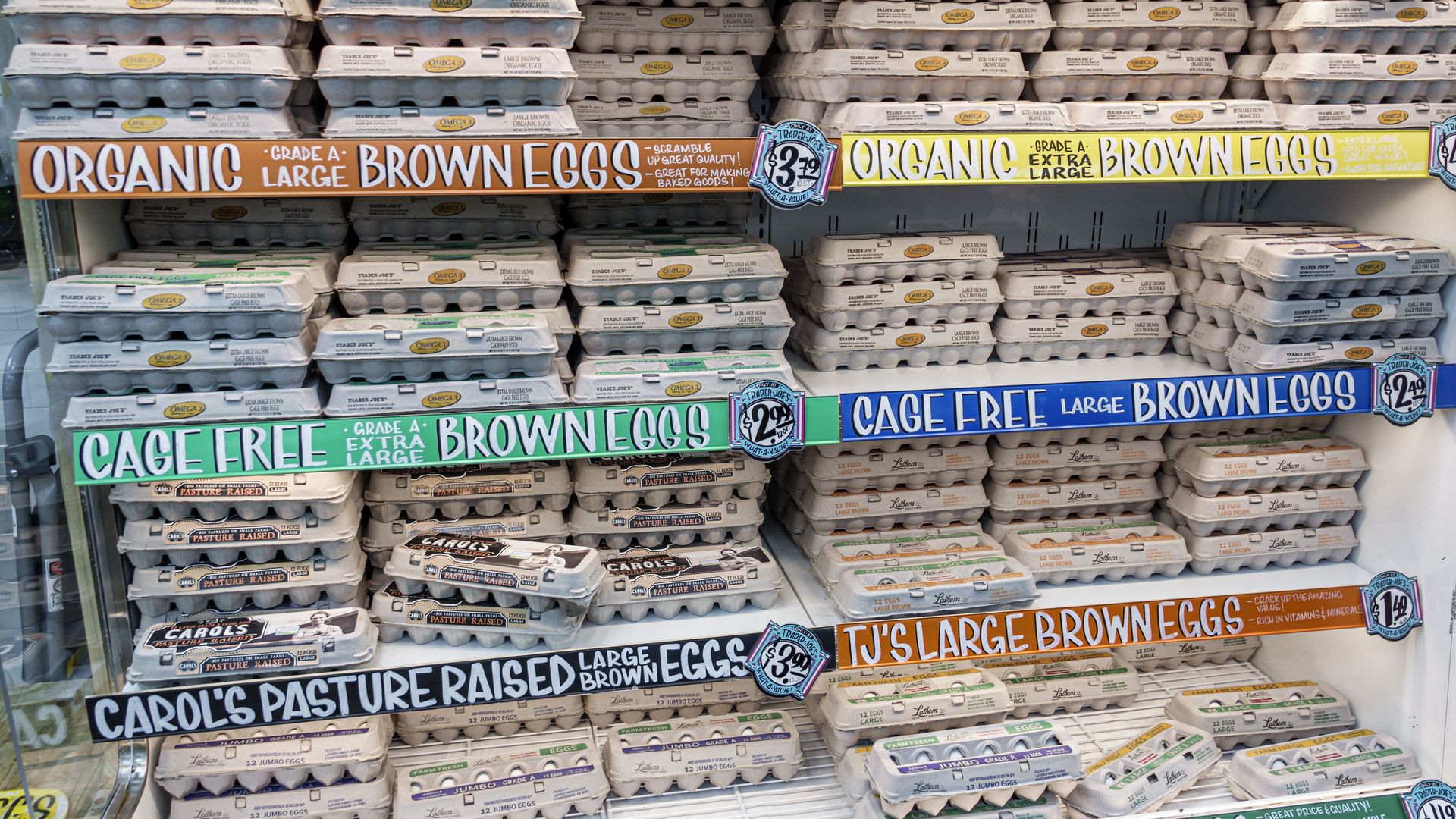Picture of a Trader Joe's egg display