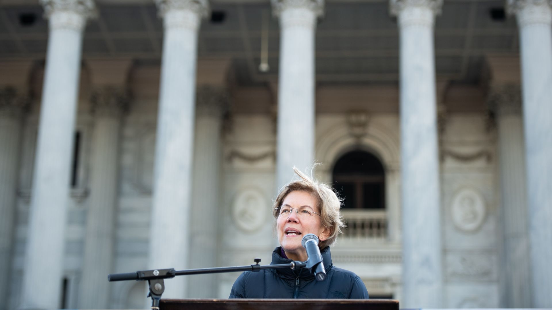 Democratic presidential candidate, Sen. Elizabeth Warren (D-MA) speaks to the crowd during King Day at the Dome March and Rally on January 20, 2020 in Columbia, South Carolina.