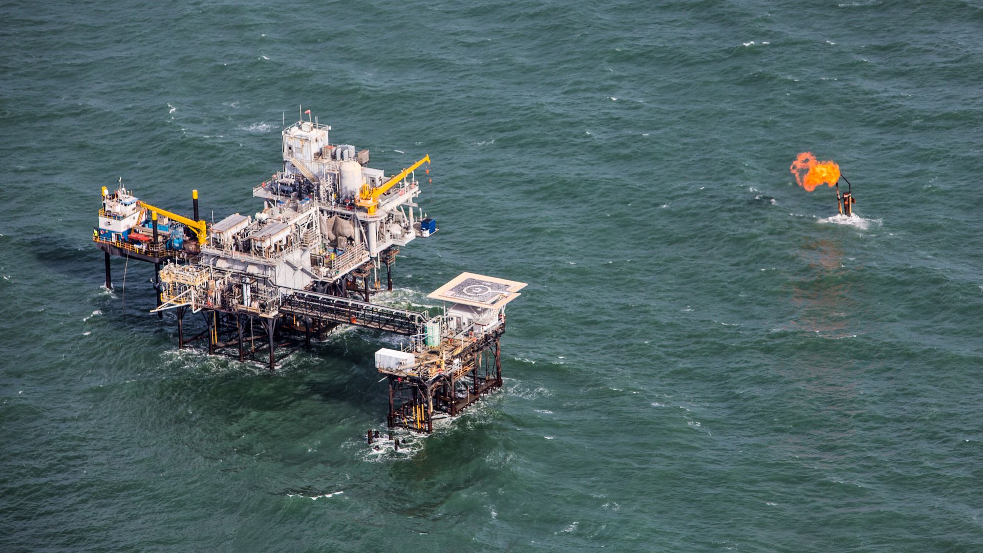An offshore oil platform
