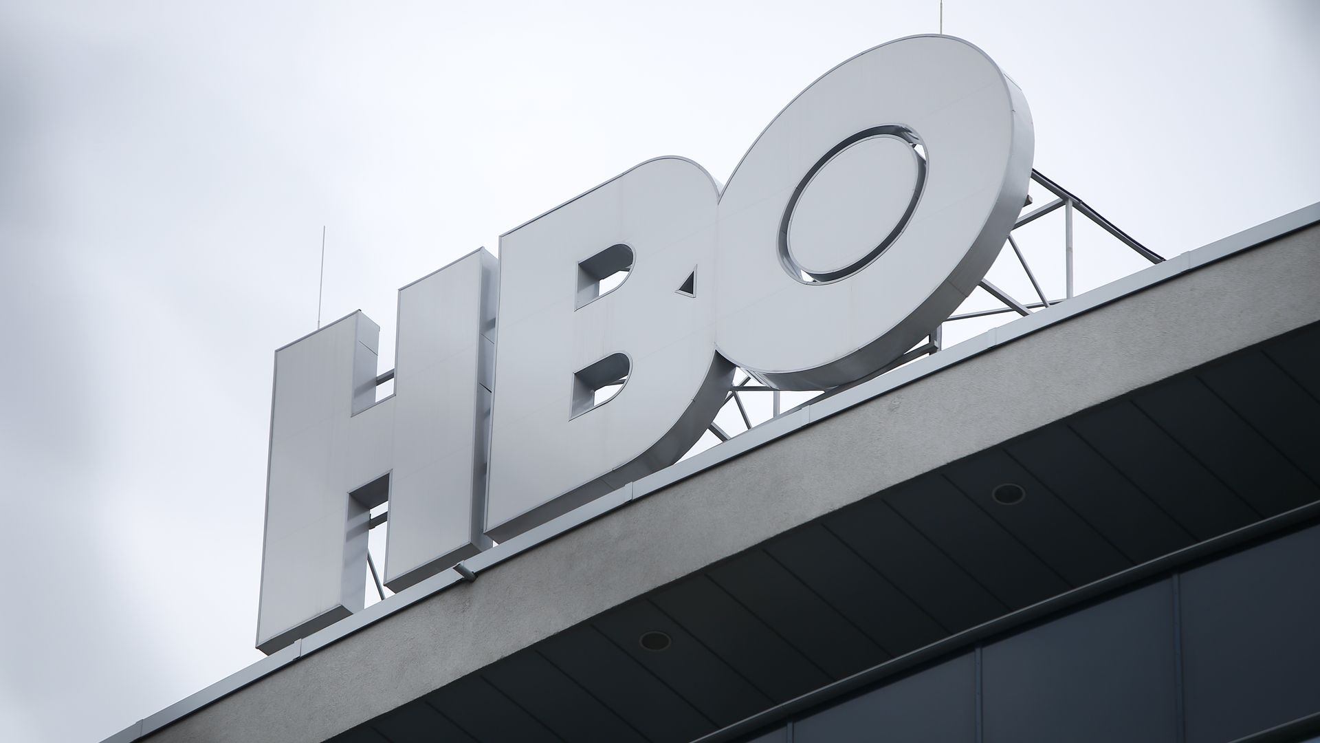 An HBO logo atop a building in Bucharest.