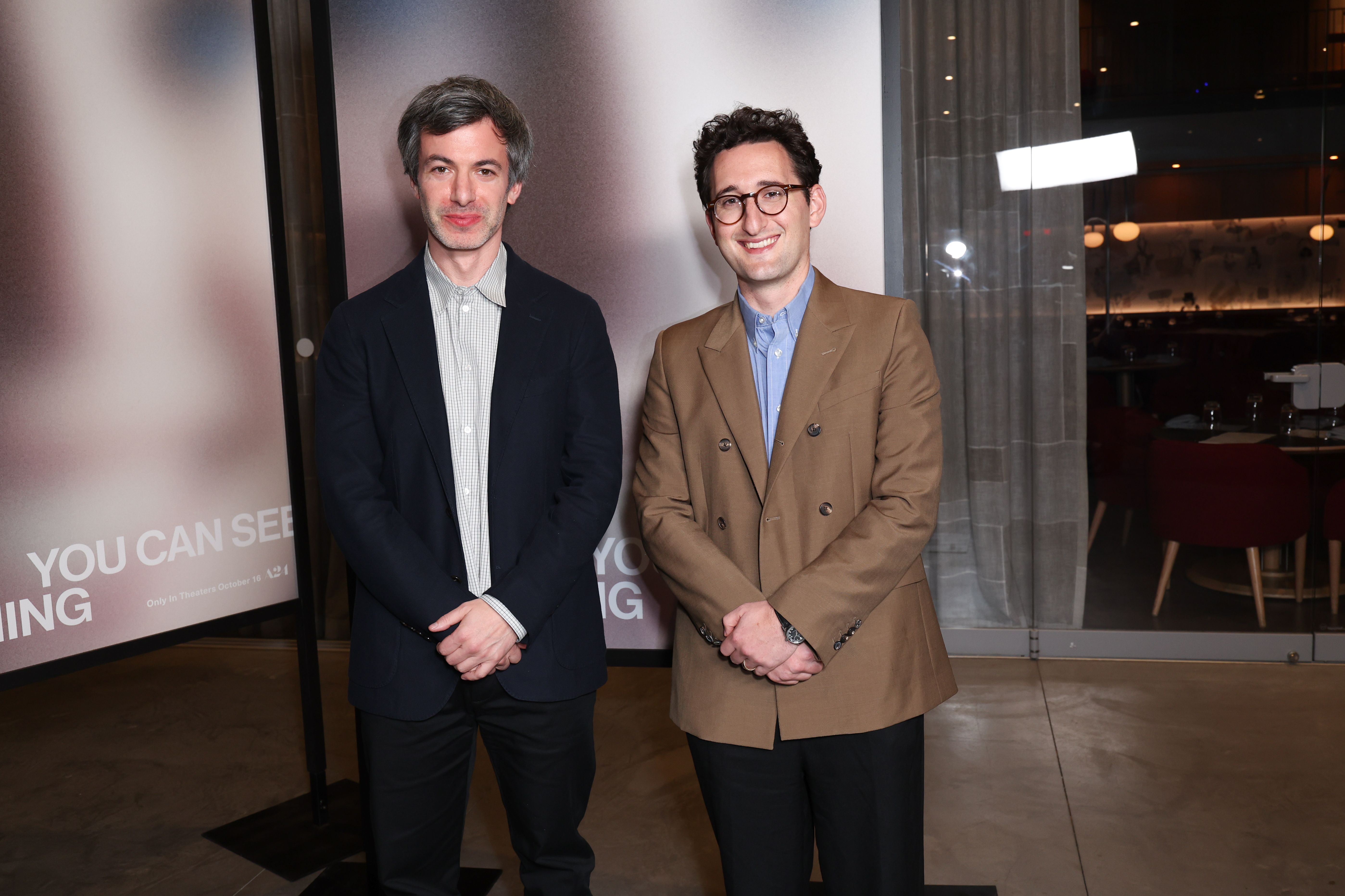 LOS ANGELES, CALIFORNIA - OCTOBER 06: (L-R) Nathan Fielder and Lance Oppenheim attend "You Can See Everything" Photocall at Academy Museum of Motion Pictures on October 06, 2026 in Los Angeles, California. (Photo by JC Olivera/Getty Images)