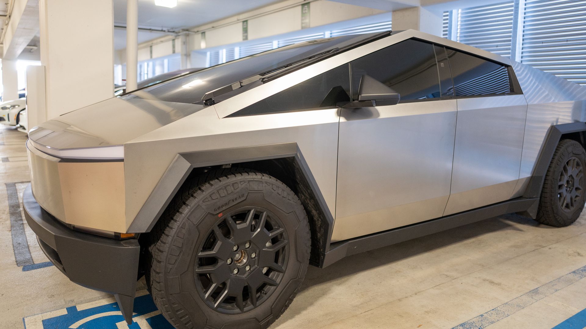 Tesla Cybertruck in a parking lot in San Ramon, California