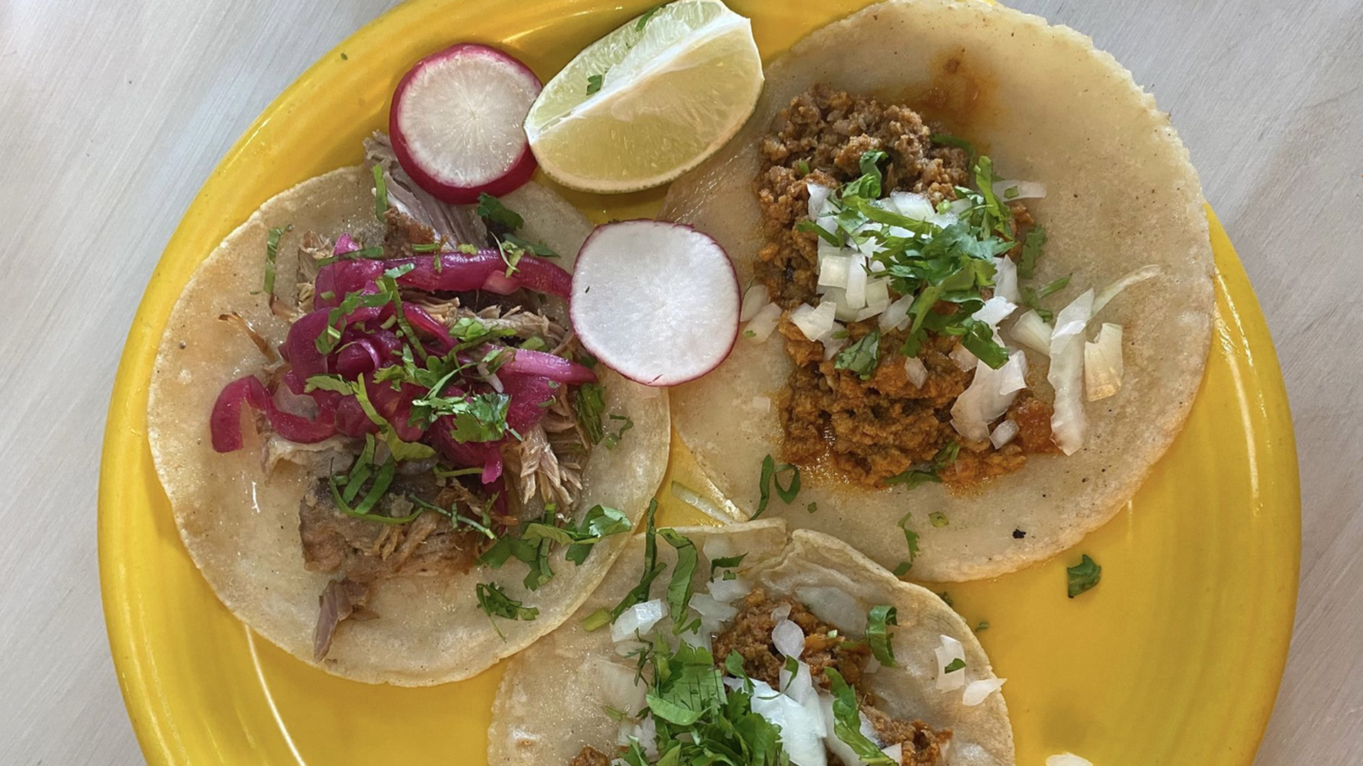 Tacos from Taqueria Habanero. 