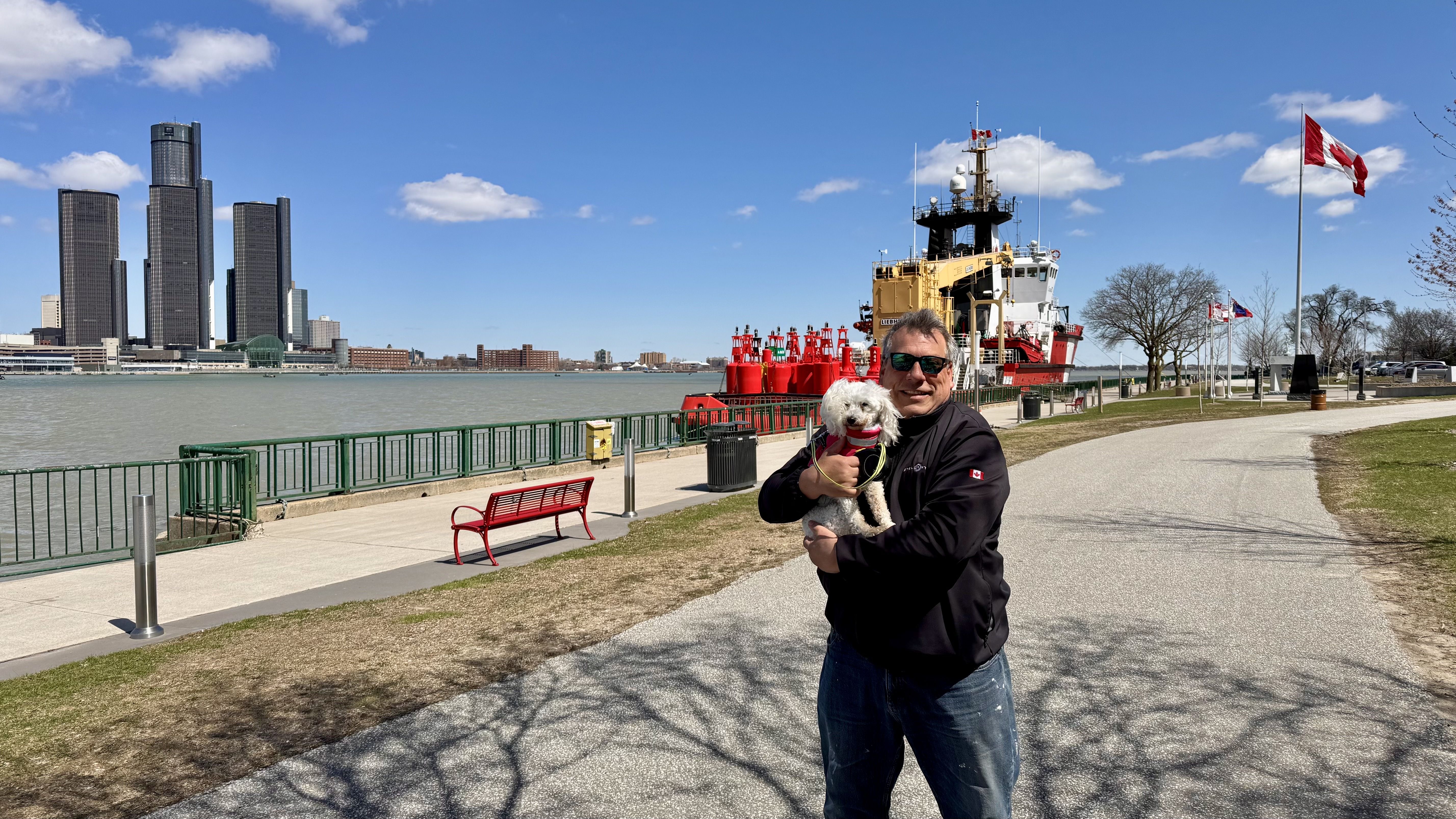 Paul Rigelhof, a retired resident of Lakeshore, Ontario, and his 16-year-old dog, Casey.