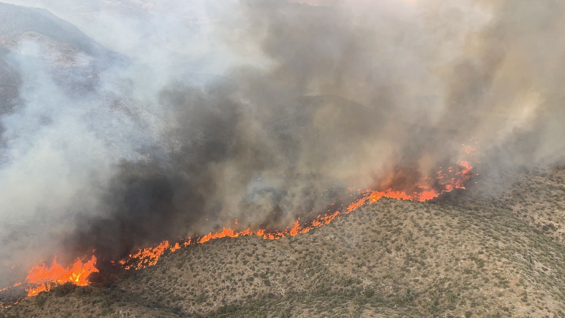 The Telegraph Fire, three miles south of Superior, is approximately 1,500 acres, according to Tonto National Forest.