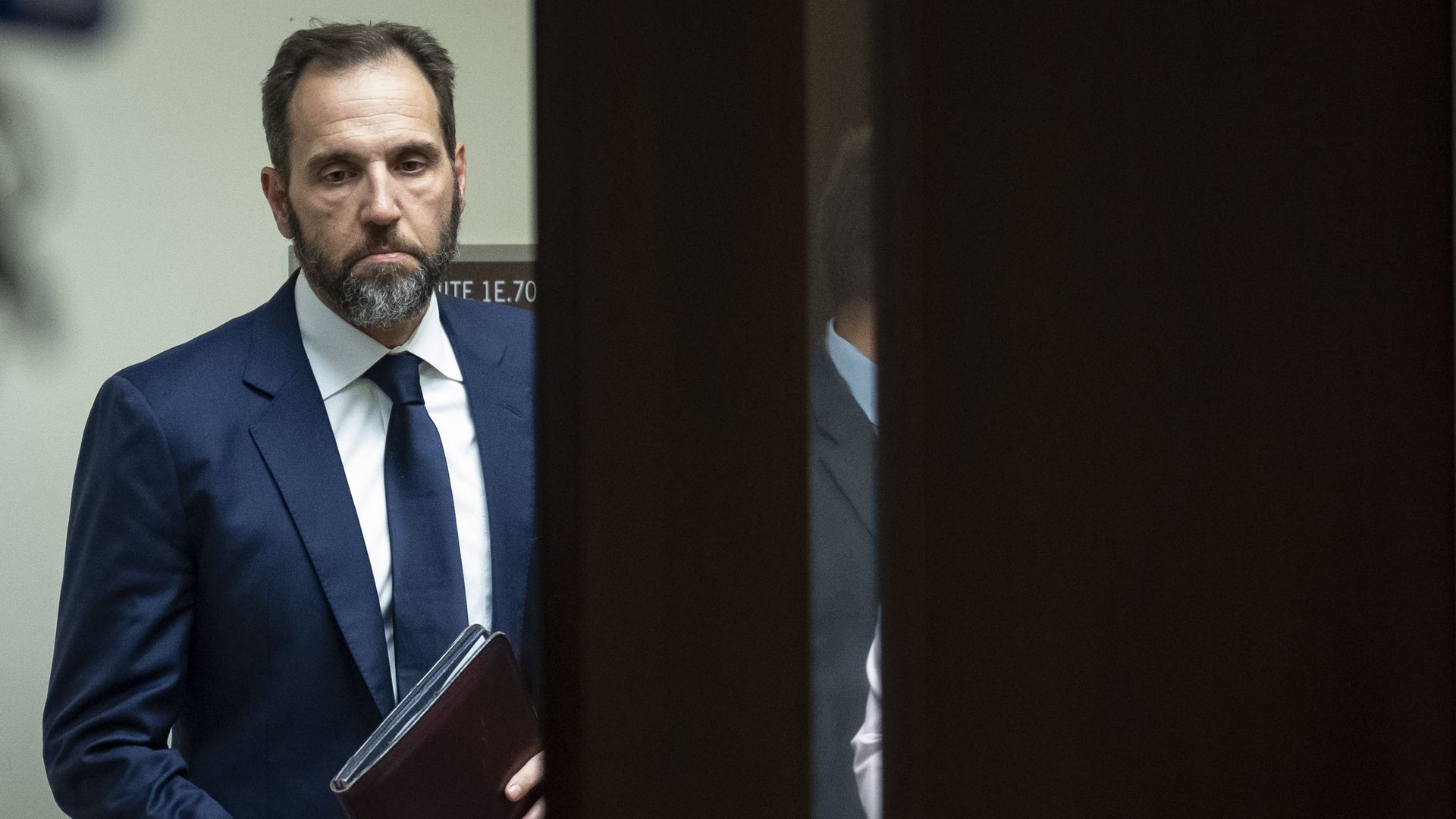 Special Counsel Jack Smith arrives to give remarks on a recently unsealed indictment including four felony counts against former U.S. President Donald Trump on August 1, 2023 in Washington, DC. Trump was indicted on four felony counts for his alleged efforts to overturn the 2020 election.