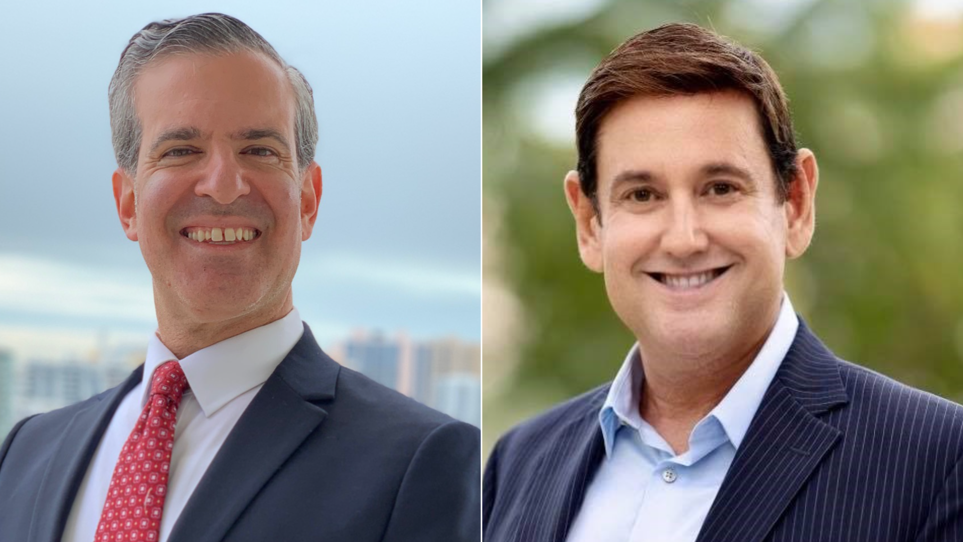Miami Beach mayoral candidates Steven Meiner (left) and Michael Gongora 