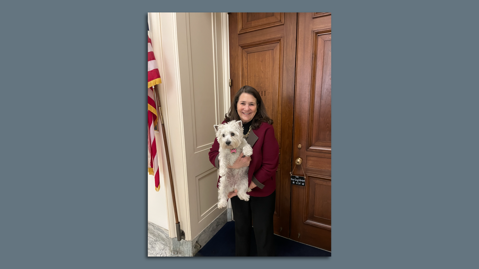 Rep. DeGette with her dog, Fiona.