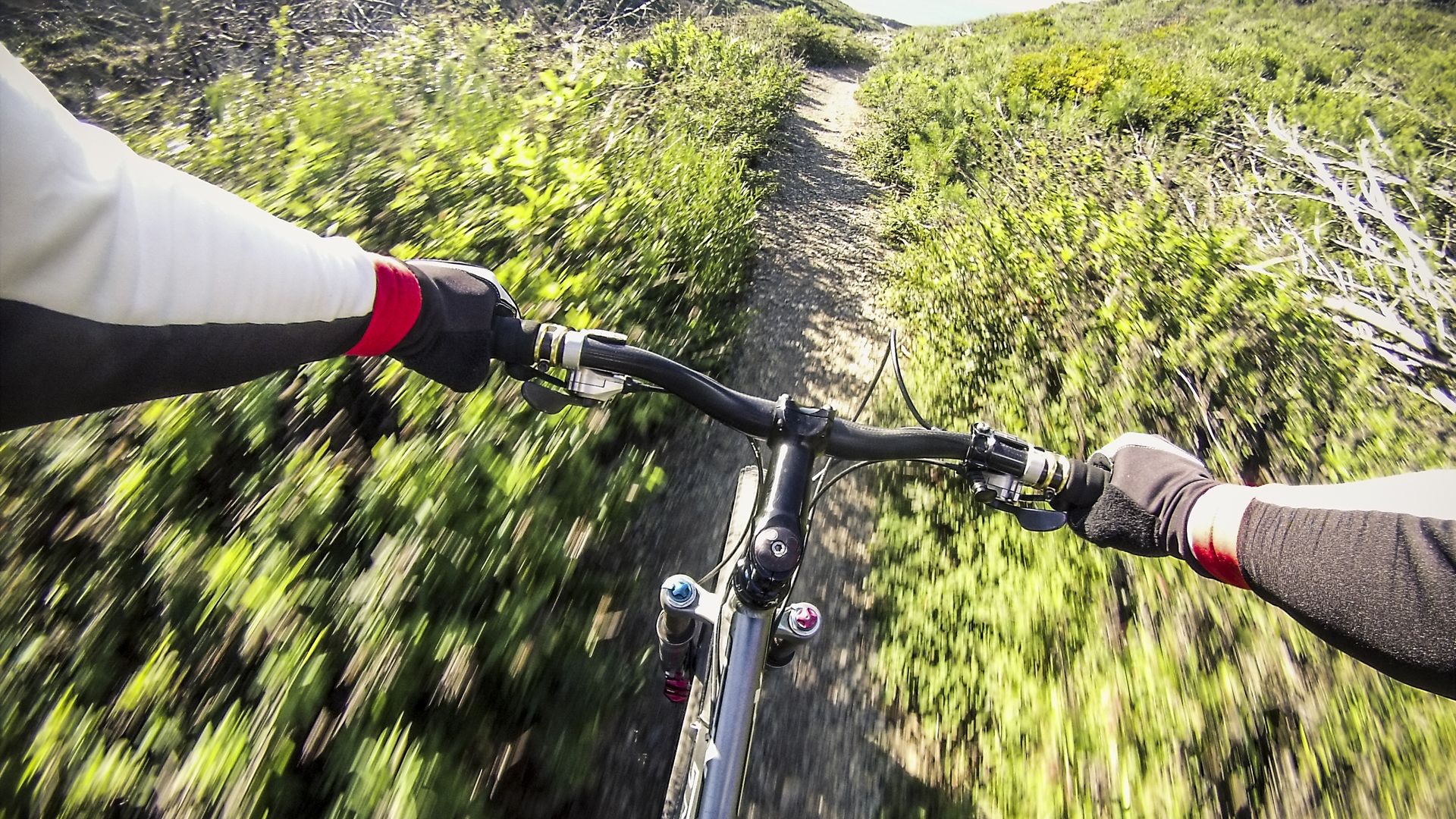 Biker using GoPro camera