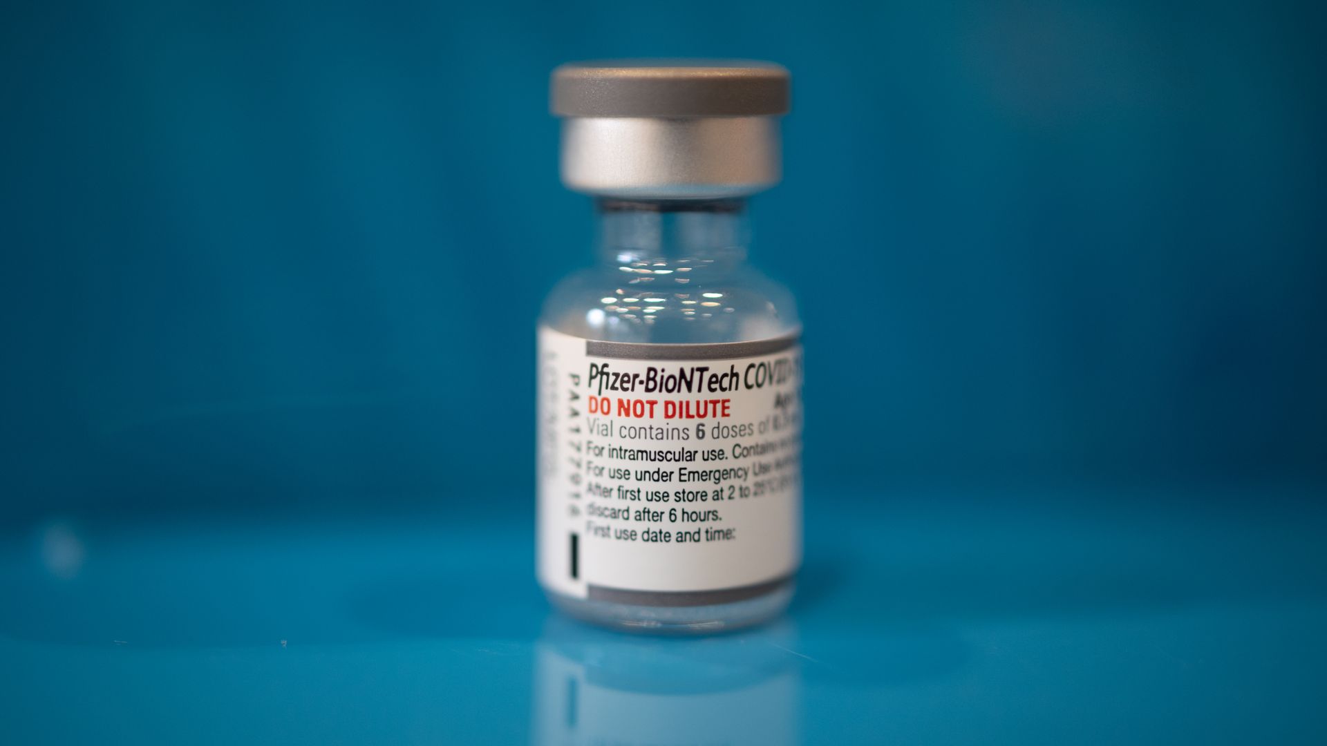 A vial of the Pfizer COVID-19 vaccine.
