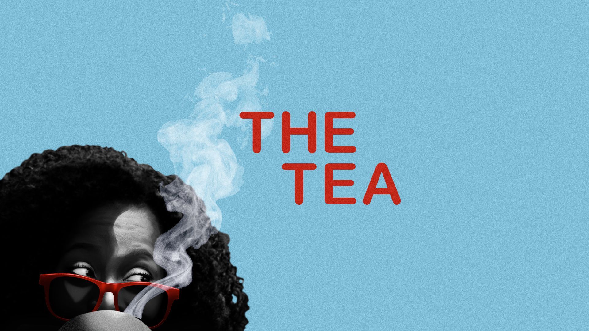 Illustration of woman drinking tea and giving the side eye