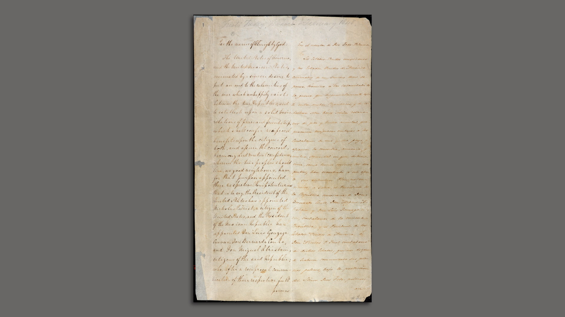 a photo of the treaty of guadalupe