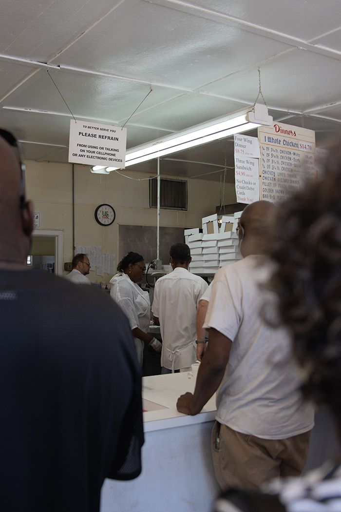 In line at Price's Chicken Coop beforeClosing